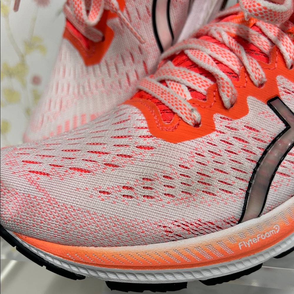 ASICS KAYANO 27 TOKYO Women's Athletic Shoes - Vibrant Orange and White - Picture 4 of 15
